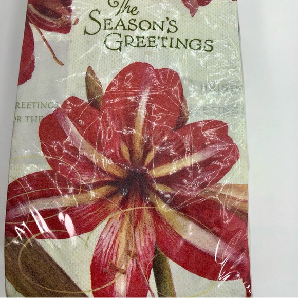 NAPKINS AND NAPKIN HOLDER SEASONS GREETINGS - Picture 12 of 14